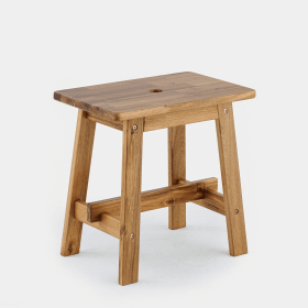 Acacia Wood Stool Rectangle Top Chairs Best Ideas End Tables For Sofas Sub-stool for Living Room Bedside Strong Weight Capacity Upto 250 LBS, Natural
