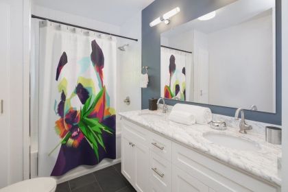 Fabric Shower Curtain, Colorful Pop Print Panda Print