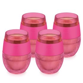 Wine FREEZE Cooling Cup in Translucent Magenta Set of 4 by HOST