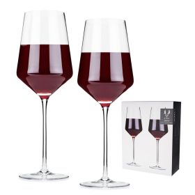 Angled Crystal Bordeaux Glasses by Viski