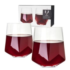Faceted Crystal Wine Glasses by Viski