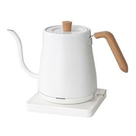 Swan Neck Slender Mouth Hand Made Coffee Maker (Option: A White Wood Grain-EU)