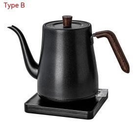 Swan Neck Slender Mouth Hand Made Coffee Maker (Option: B Black Wood Grain-UK)