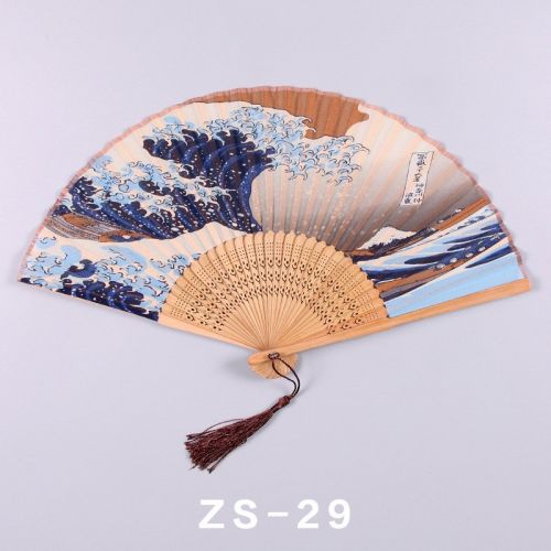 Silk Ladies Folding Fan Bamboo Fan Antique Dancing