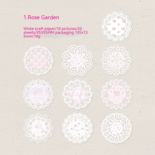 Lace Material Paper Elegant Melody Series Retro Hand Account Base Sticker Decoration 8 Models
