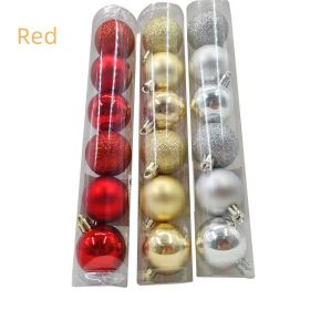 Christmas Tree Decoration Pendant Electroplated Ball Set (Option: Red-4CM)