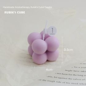 Small Rubik's Cube Aromatherapy Candle Home Decoration Shooting Props (Color: Purple)