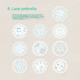 Lace Material Paper Elegant Melody Series Retro Hand Account Base Sticker Decoration 8 Models (Option: 8 Lace Umbrella)