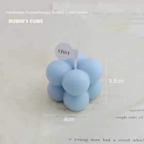 Small Rubik's Cube Aromatherapy Candle Home Decoration Shooting Props (Color: Blue)