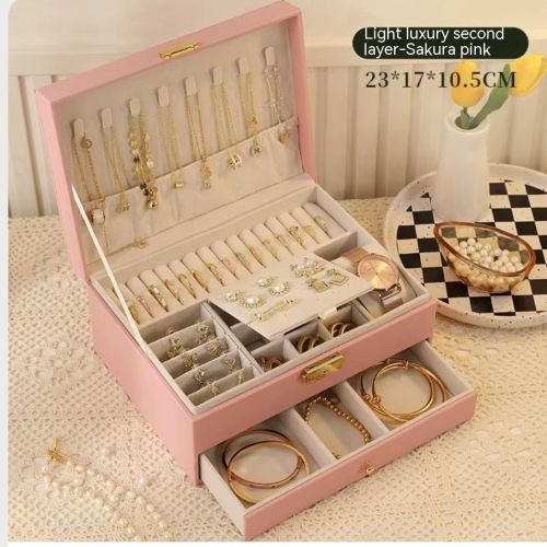 Three Layer Lockable Jewelry Storage Box