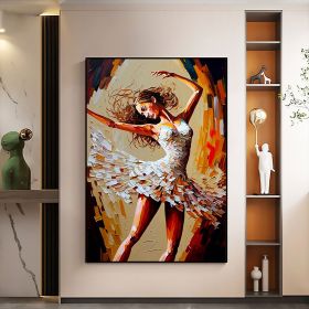 Hand Painted Oil Painting Abstract Dancer Oil Painting On Canvas Large Wall Art Original White Ballet Painting Boho Wall Decor Custom Painting Living (style: 1, size: 60X90cm)