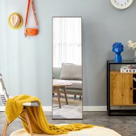 Brown Solid Wood Frame Full-length Mirror, Dressing Mirror, Bedroom Home Porch, Decorative Mirror, Clothing Store, Floor Mounted Large Mirror, Wall Mo (Color: as Pic)