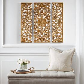 Triptych 3-piece Dimensional Resin Canvas Wall Art Set (Color: as Pic)
