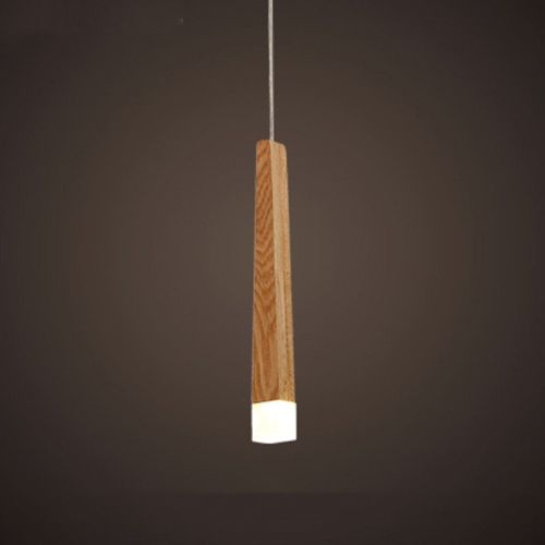 Nordic Solid Wood Matchstick Wooden Strip Pendant Light Post Modern Simplicity