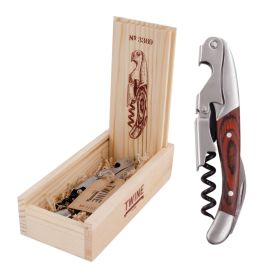 Wooden Double Hinged Corkscrew by Twine (Color: Wood, Material: Stainless Steel, Wood (Rosewood))
