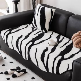 Autumn And Winter Plush Straight Row Sofa Cushion Shaped (Option: Beige-90X210CM)