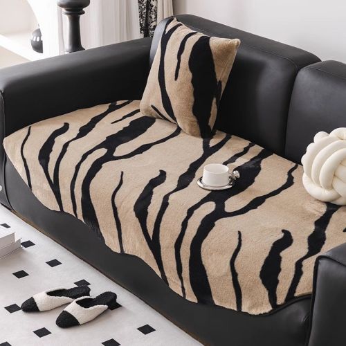 Autumn And Winter Plush Straight Row Sofa Cushion Shaped