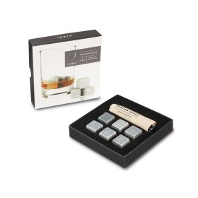 Glacier Rocks Soapstone Cubes by Viski (Color: Grey, Material: Soapstone, Canvas)