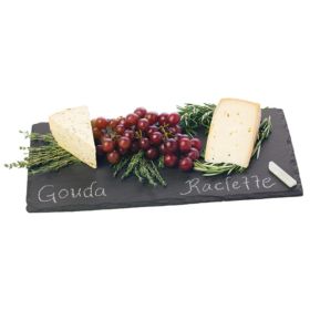 Slate Cheese Board by Twine (Color: Black, Material: Slate, Soapstone Chalk)