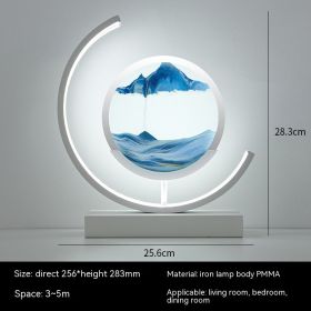 Chinese Style Decorative Glass Hourglass Table Lamp (Option: Blue ice water white-Remote control switch-UK)