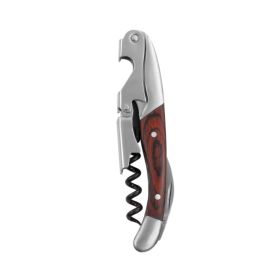Wooden Double Hinged Corkscrew by Twine (Color: Wood, Material: Metal, Wood)